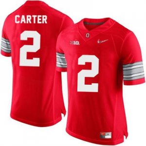 Men's NCAA Ohio State Buckeyes Cris Carter #2 College Stitched Diamond Quest Playoffs Authentic Nike Red Football Jersey CD20X14SS